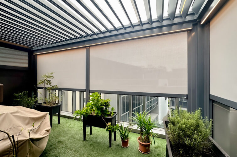 Pergola Motorised Louvre LED Shelter Singapore Roof