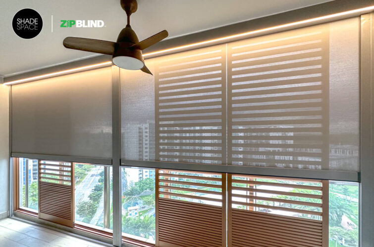 LED lighted Zipblinds in Singapore condo sembawang crescent