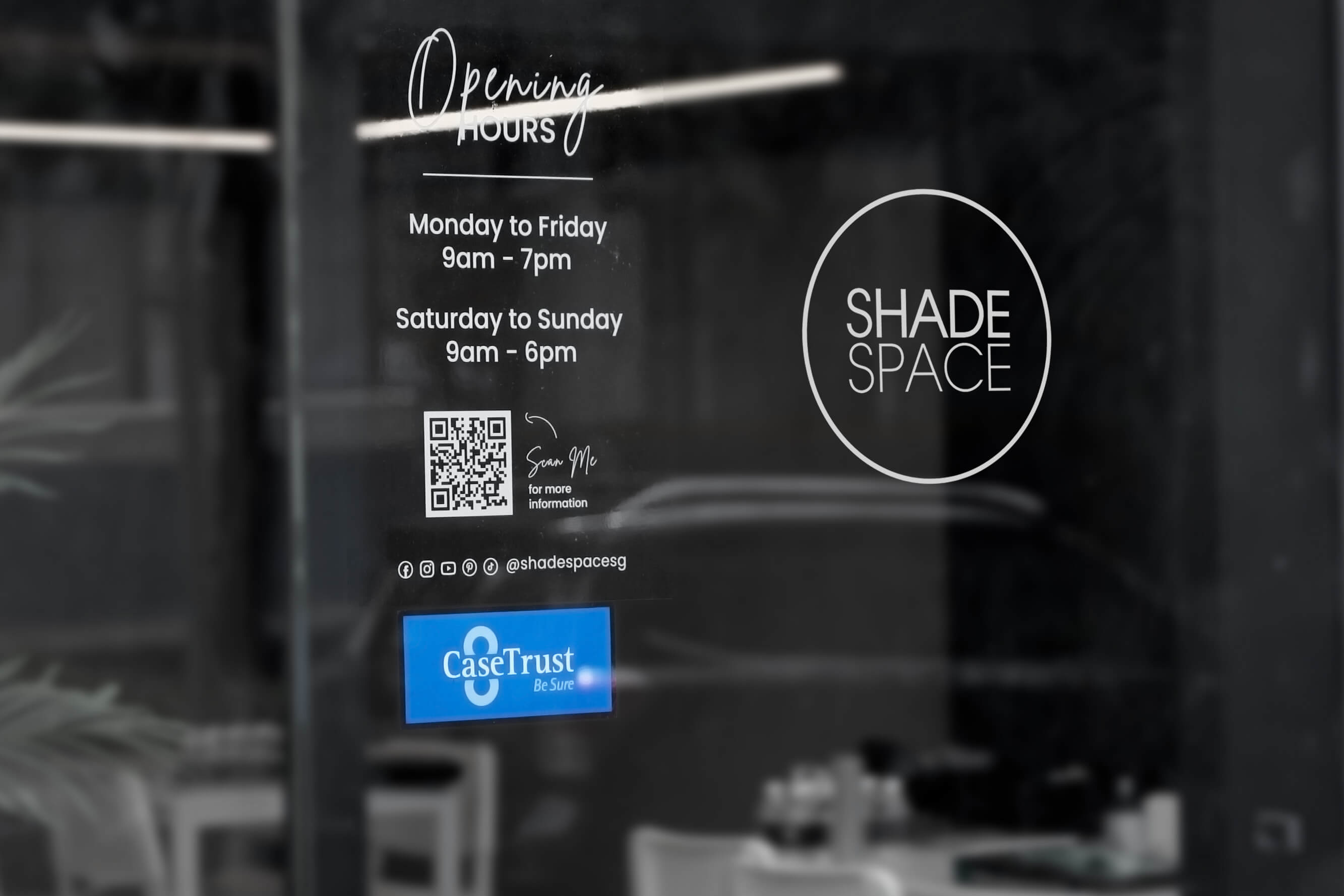 ShadeSpace caseTrust Decal Curtains and blinds Store Front