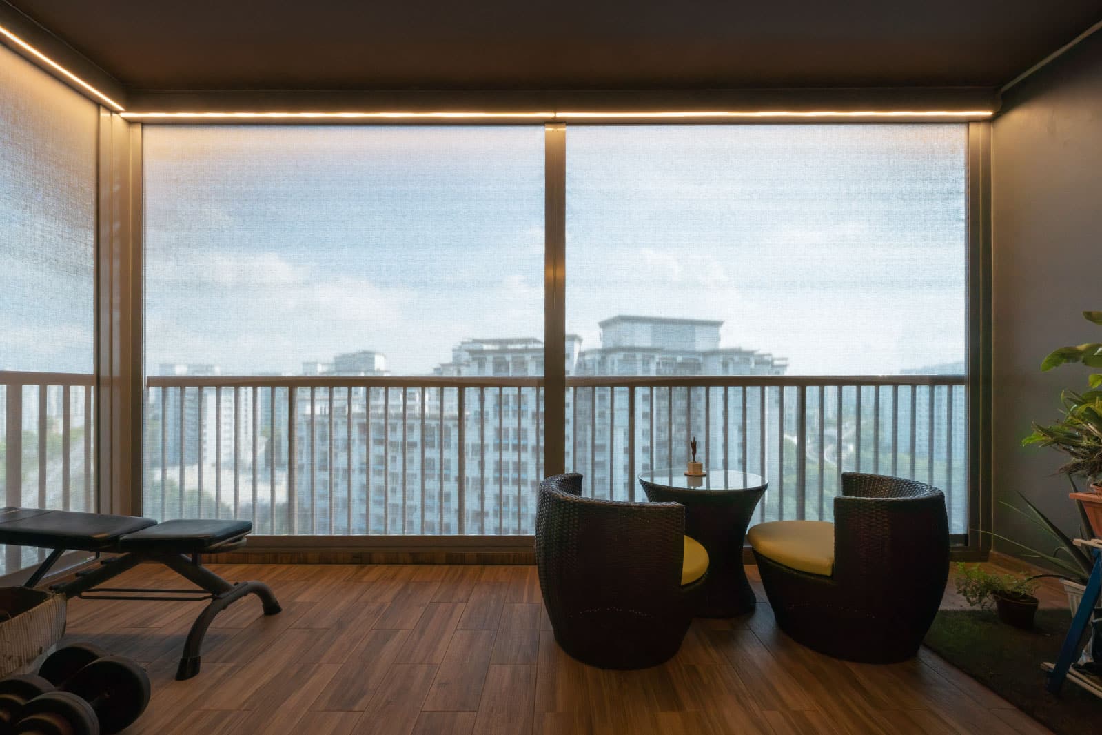ZipBlind outdoor zip blinds installed on a Singapore condo balcony
